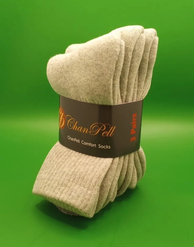 Chanpell Comfort Socks (3 Pack) Men's ~Grey Quarter Socks~ *Brand New*