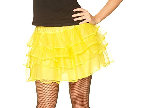 Women's 80's Halloween Costume Petticoat Skirt Yellow NEW Fits Up to Size 10