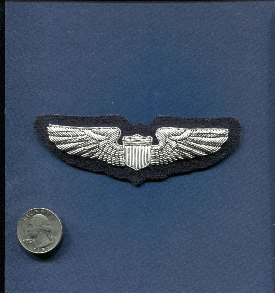USAF AIR FORCE Hand Made BULLION Pilot Wing Hat Jacket Uniform Squadron Patch