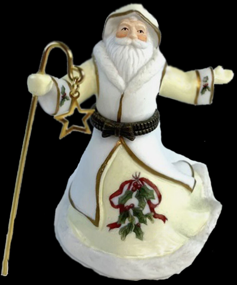 Santa w/ Star Staff Porcelain Trinket Box  PHB Midwest Cannon Falls *NO BOX*