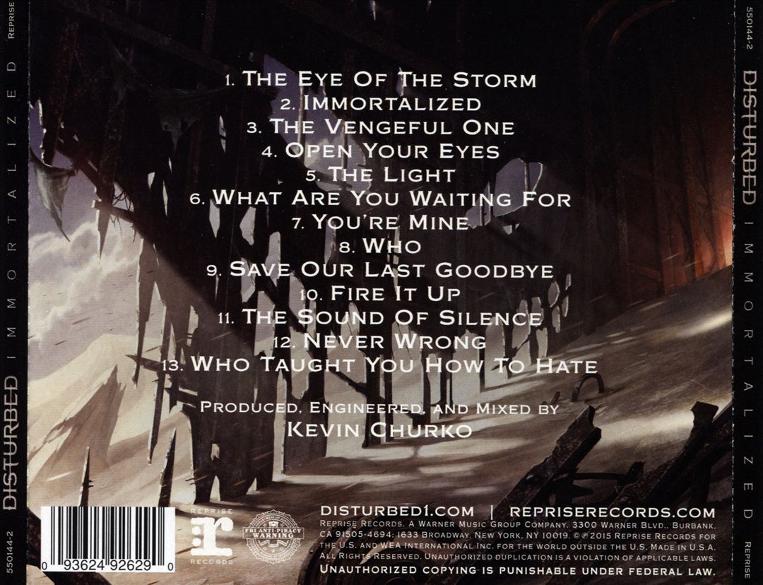 DISTURBED (NU-METAL) - IMMORTALIZED [CLEAN] NEW CD