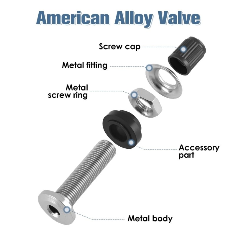 Premium Sealed Valves Stem For Car Bike Vacuum Tires Anti Corrosion Construction