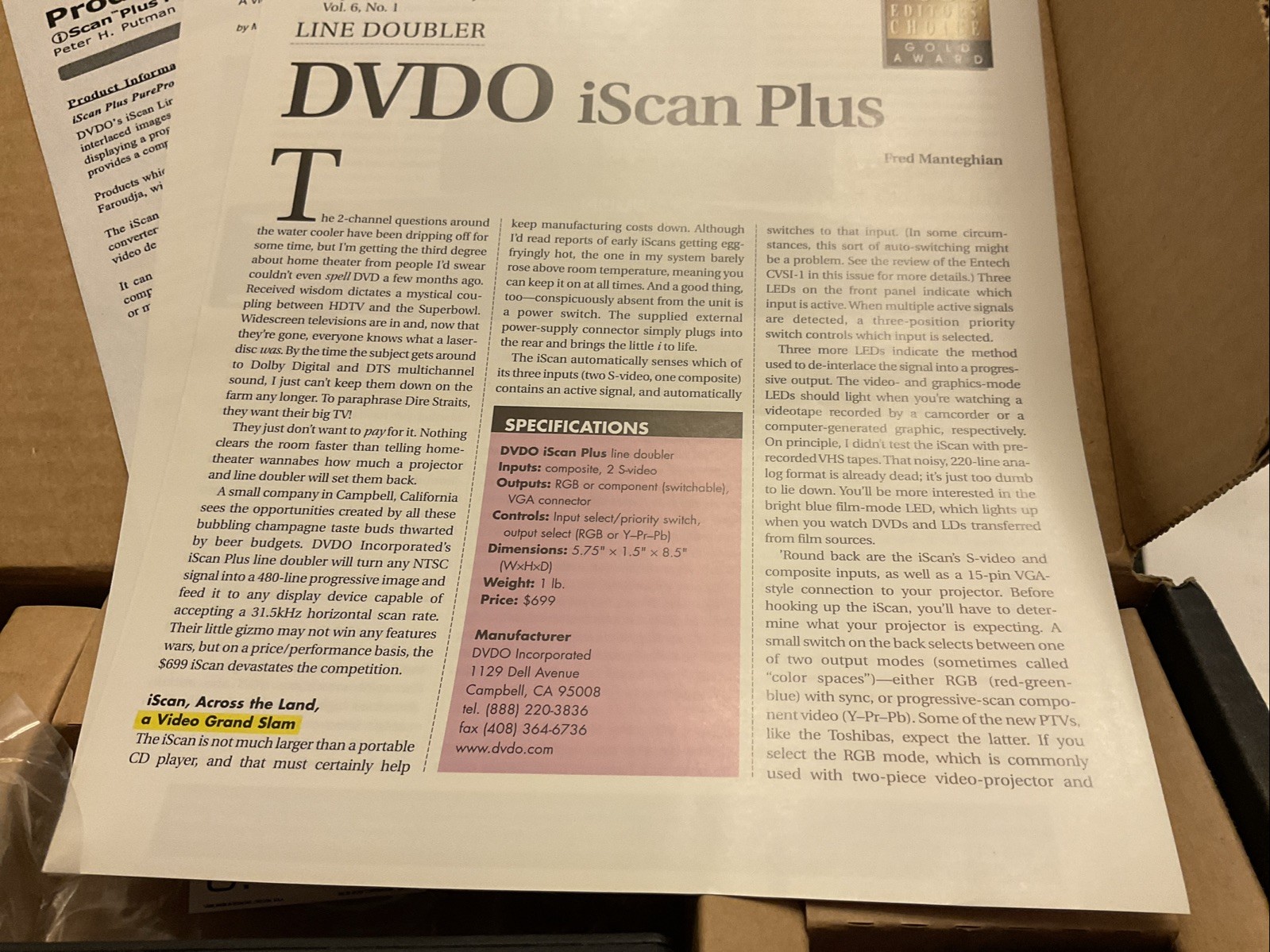 NOS DVDO ISCAN Plus V2 Line Doubler Up Converter Video