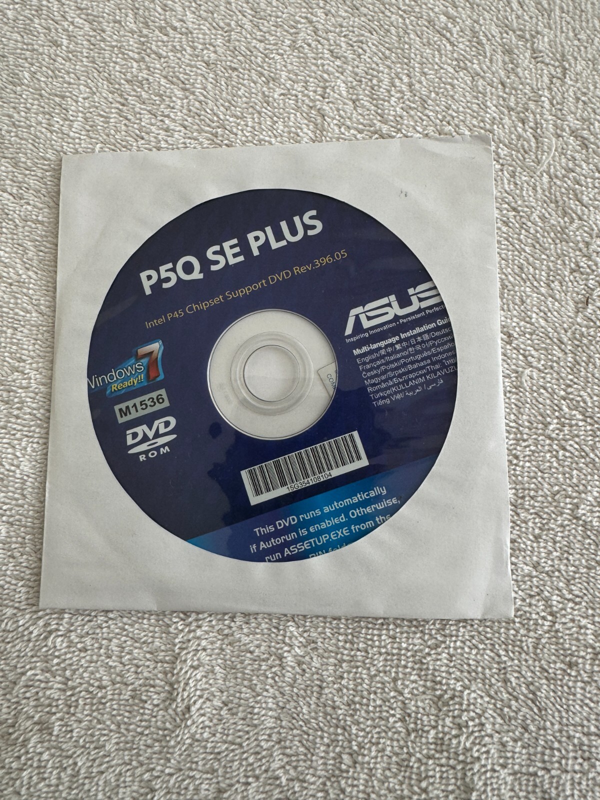P5Q SE PLUS INTEL P45 CHIPSET SUPPORT DVD REV 396.05