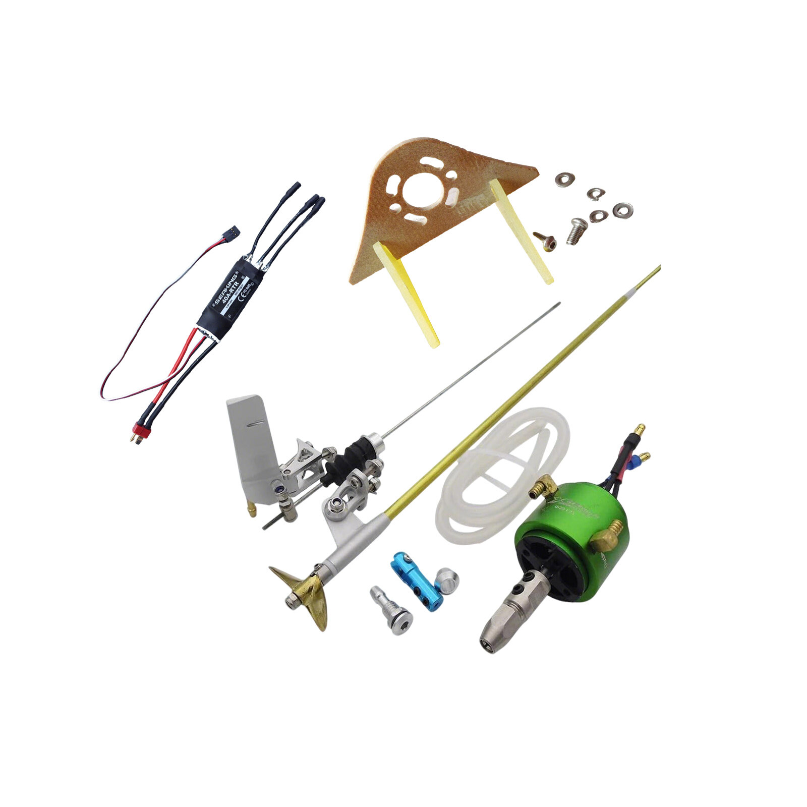 RC Boat 3.175mm 1/8" Shaft Strut Rudder Propeller 2440 Motor for RC Speed BoatHE