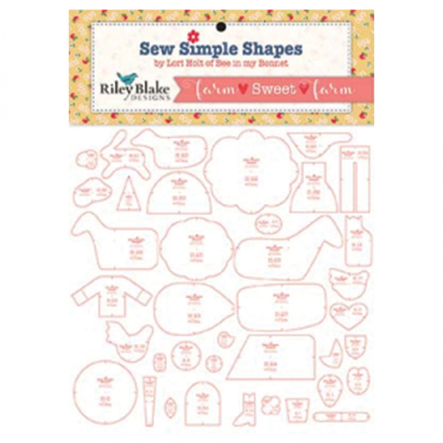 Lori Holt Farm Sweet Farm Sew Simple Shapes - 38 Plastic Applique Templates