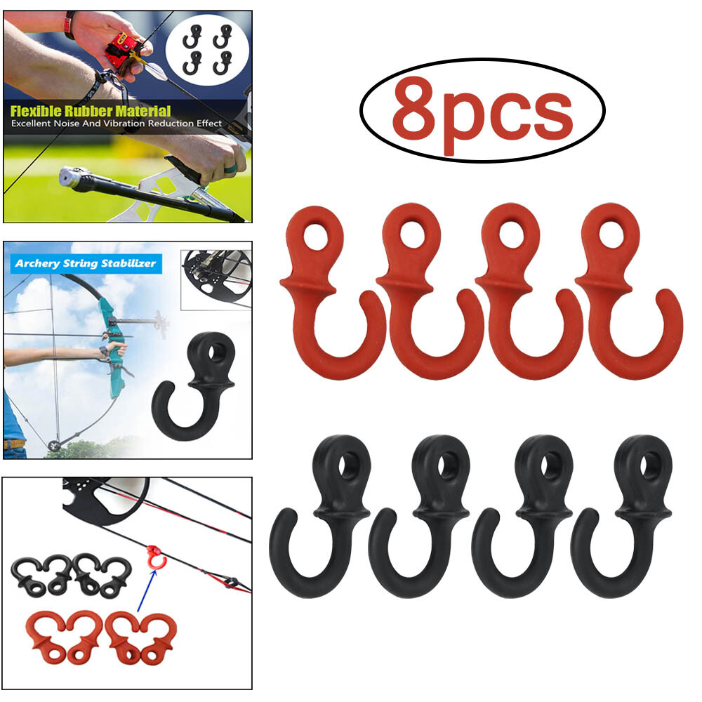 8Pcs Archery Compound Bow String Stabilizer Monkey Tail Rubber Silencer Dampener