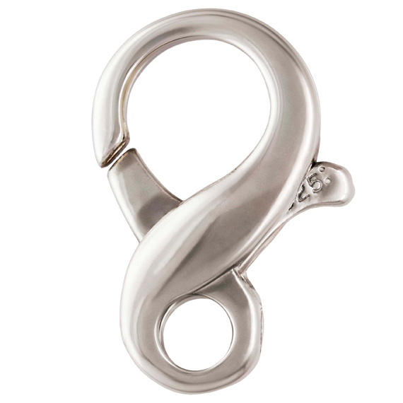 Sterling Silver Clasp, Infinity Clasp, 1pc, Figure 8 Lobster Catch, Large, 20mm