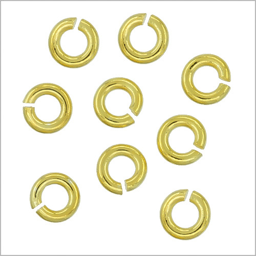 20 Gold Plated Sterling Silver Open Jump Ring 1.0x 4mm 18ga 18gauge #97190