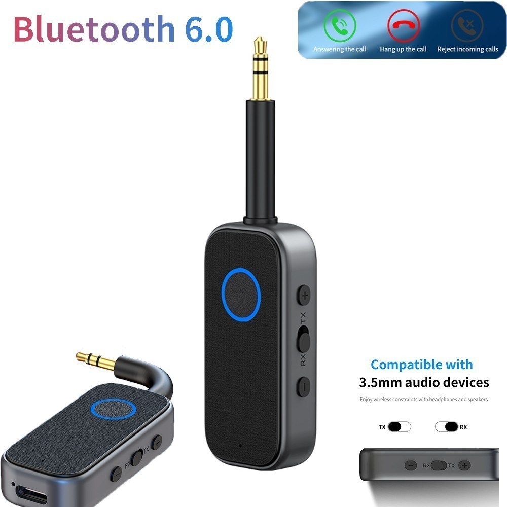 luetooth 6.0 2-in-1 Audio Adapter | 3.5mm AUX Transmitter Receiver for Car & TV