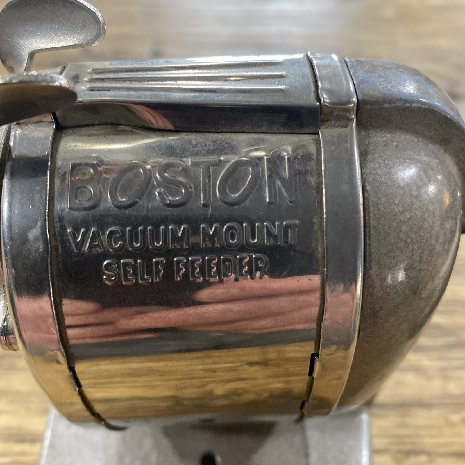 Vintage Boston Vacuum Mount Self-Feeder Manual Table Mount Pencil Sharpener