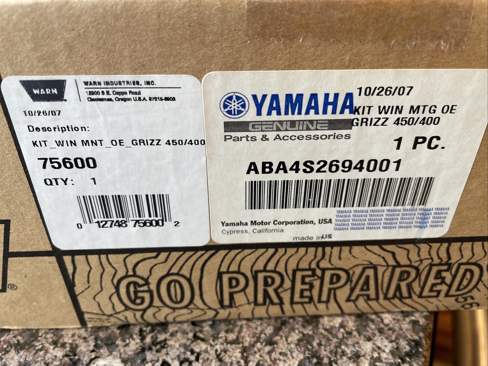 New Warn  75600 ATV Winch Mount Yamaha  Grizzly / Kodiak ABA-4S269-40-01