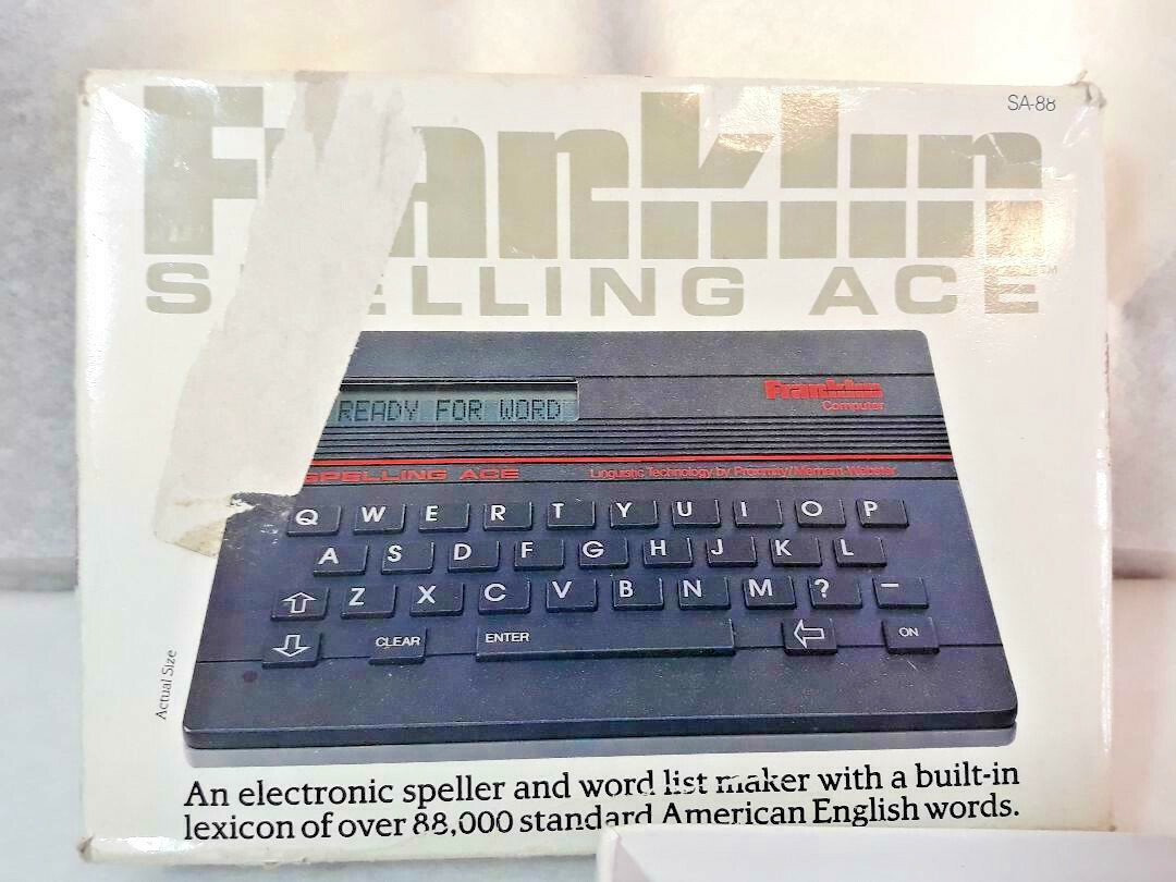 Vintage 1986 Franklin Computer Spelling Ace Model SA-88 Manual & Box TESTED