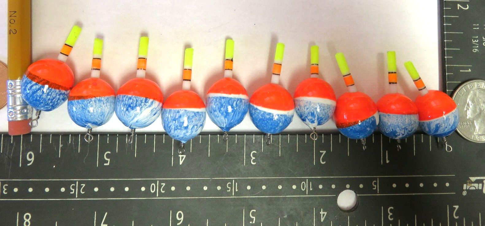 10 NEW WOOD SLIP FLOATS / BOBBERS PANFISH  ICE FISHING NO FREEZE UP ON LINE B235