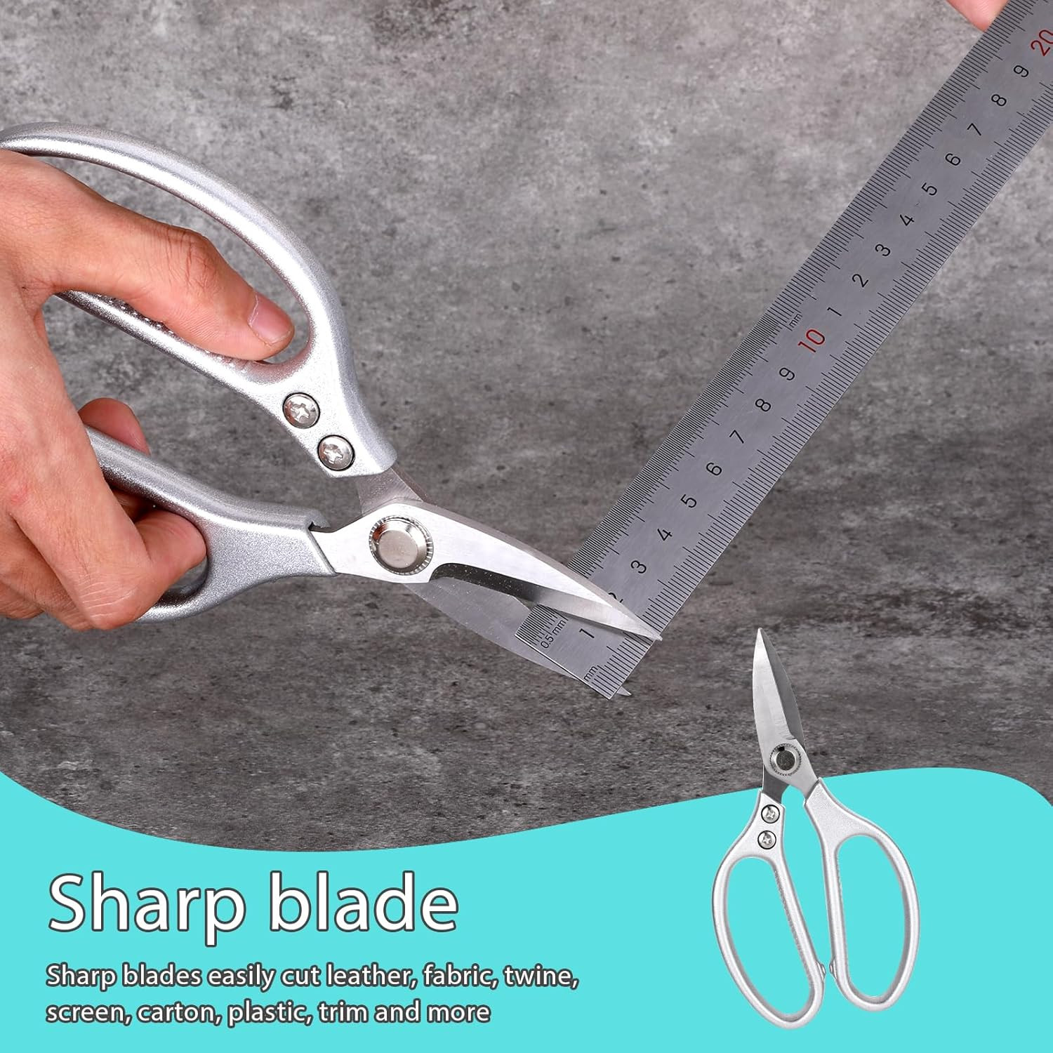 Heavy Duty Leather Scissors All Metal Large Comfortable Shears