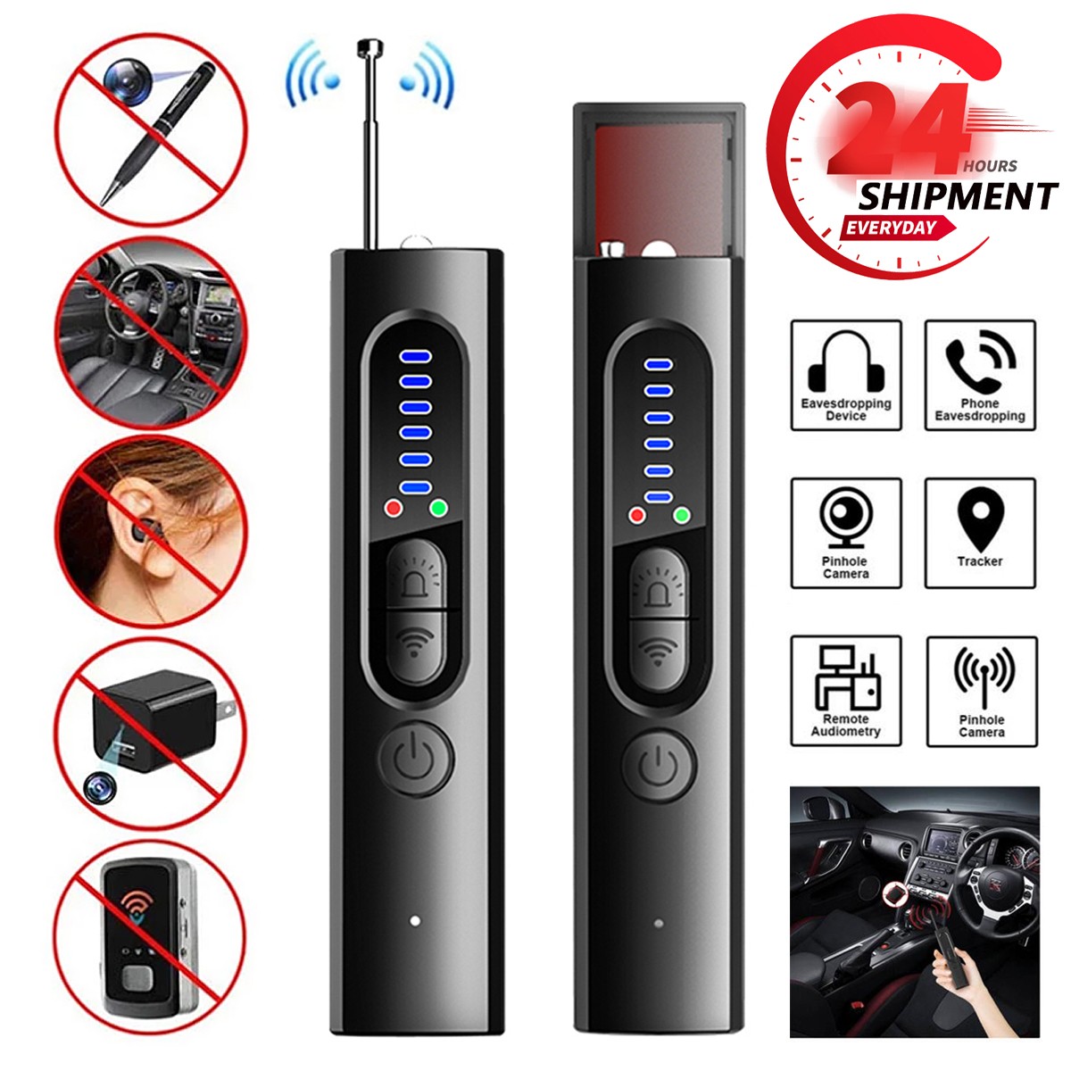 Portabl Hidden Camera Detector, Camera Detector, Anti Spy, GPS Tracker Detector.