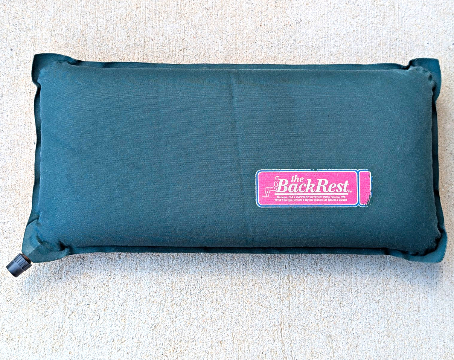 Vintage Therm-a-Rest The BackRest Lumbar Support Cushion Self Inflating 2 Inch