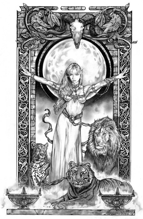 SEXY LION QUEEN  Limited Edition ART PRINT  Tom FLEMing