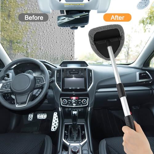 Windshield Cleaner Tool, Car Window Cleaner Tool with 4 Pcs Reusable