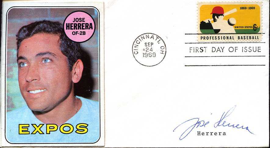 Jose Herrera (d) -original Montreal Expo -signed 1969 First Day Cover TOUGH