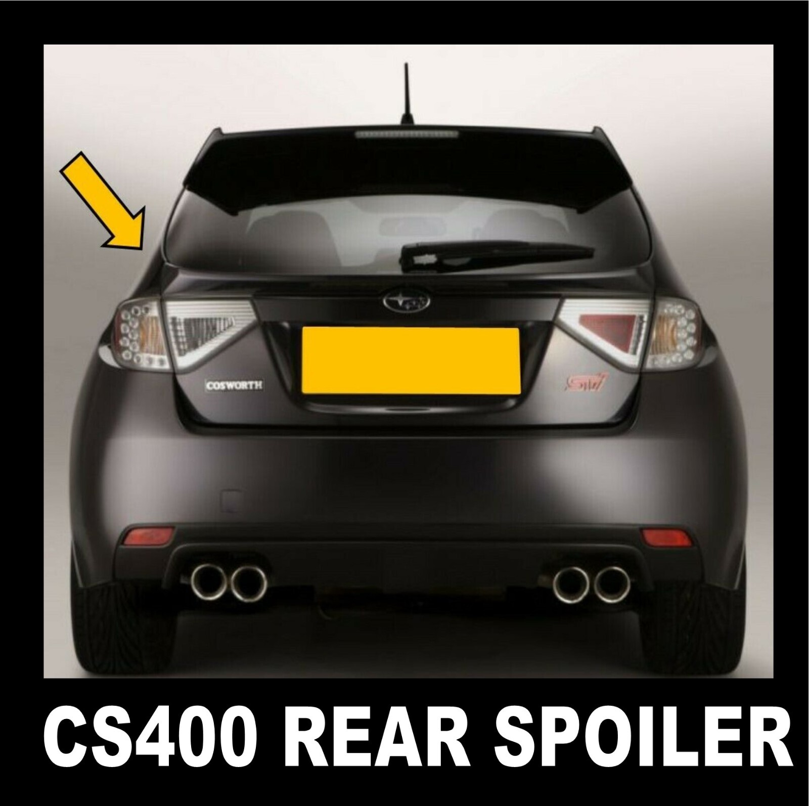 CS400 Style Grey Primer boot spoiler Fits Subaru GRB Hatchback 08-14 models