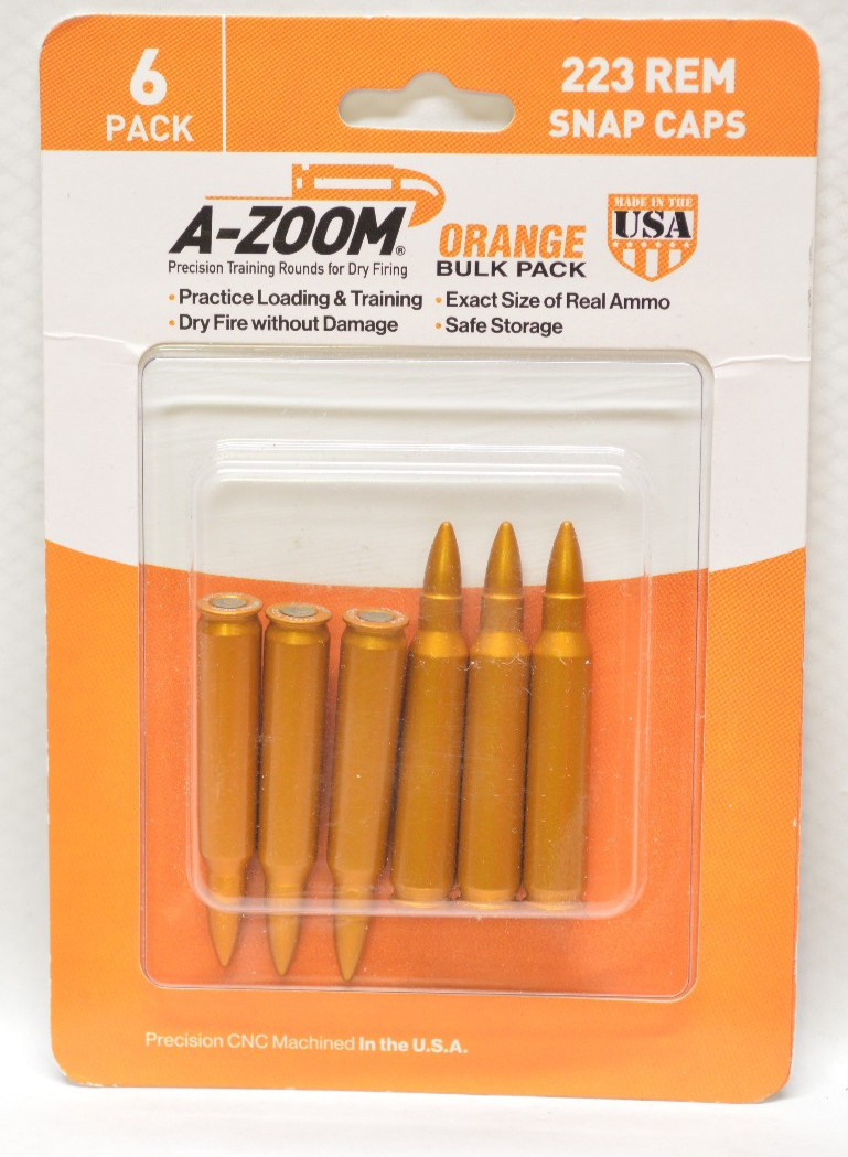 A-Zoom 223 Remington Yellow Snap Caps - 5 Pack Orange- 12422