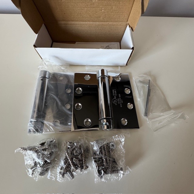 Doormarica Standard Weight Spring Hinge 4-1/2 x 4-1/2 in Chrome (2 Pack)
