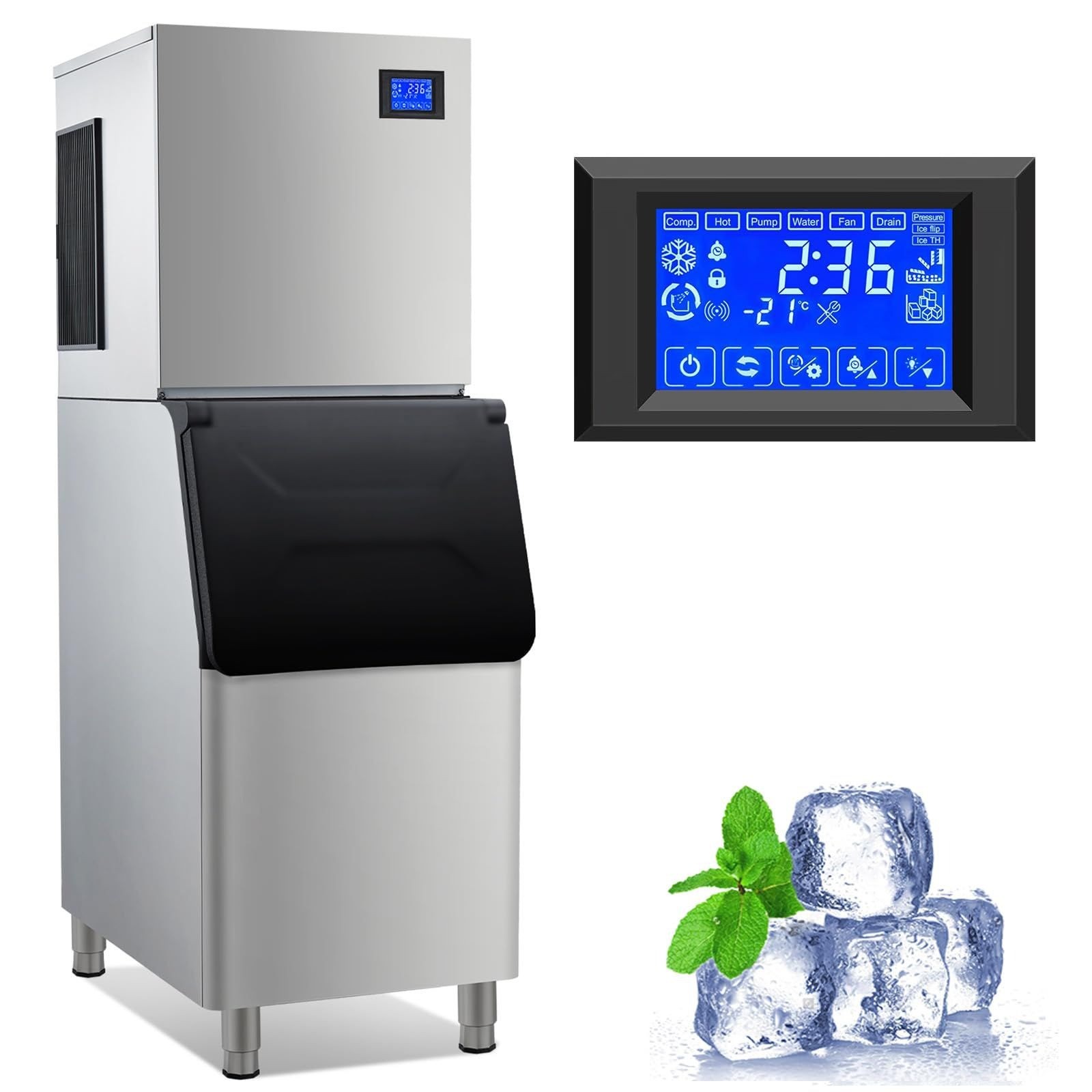 Garvee Commercial Ice Maker Machine, 22" Air Cooled Industrial Ice Machine