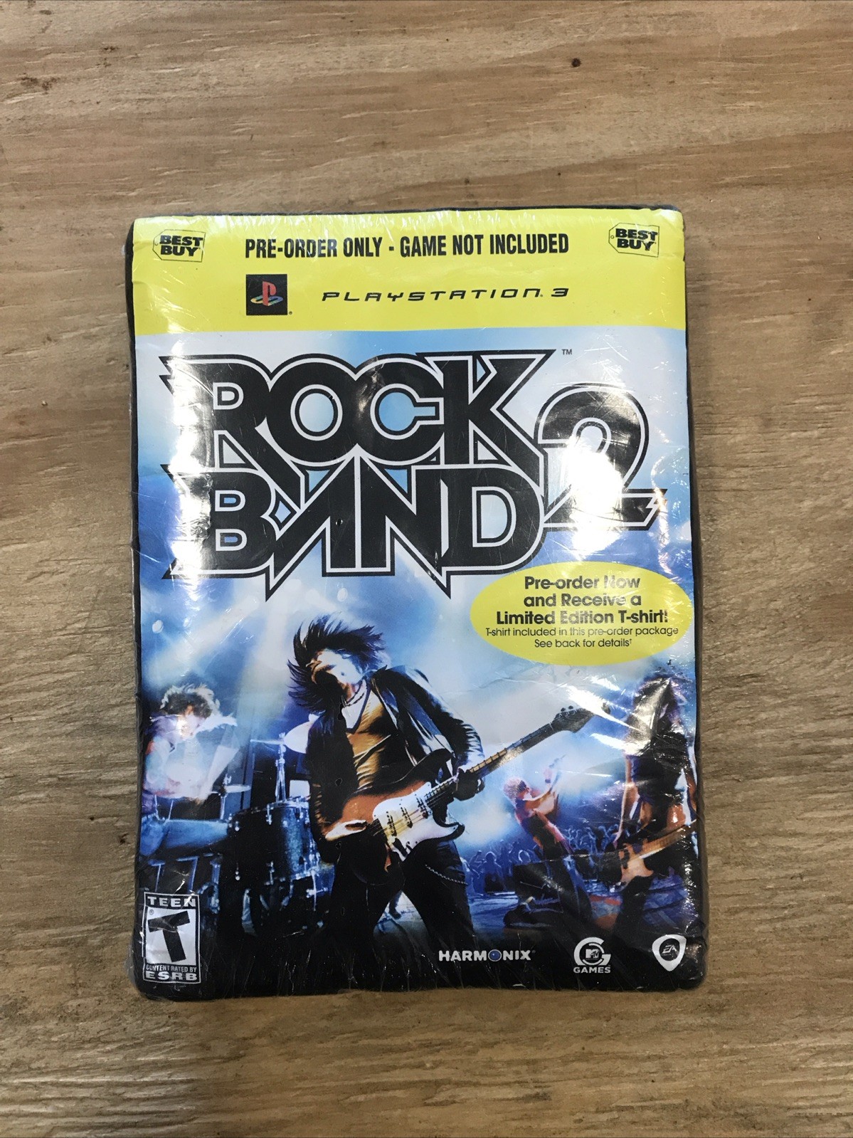 2008 PS3 PLAYSTATION VIDEO GAME: "ROCK BAND 2" PRE-ORDER LIMITED EDITION T-SHIRT