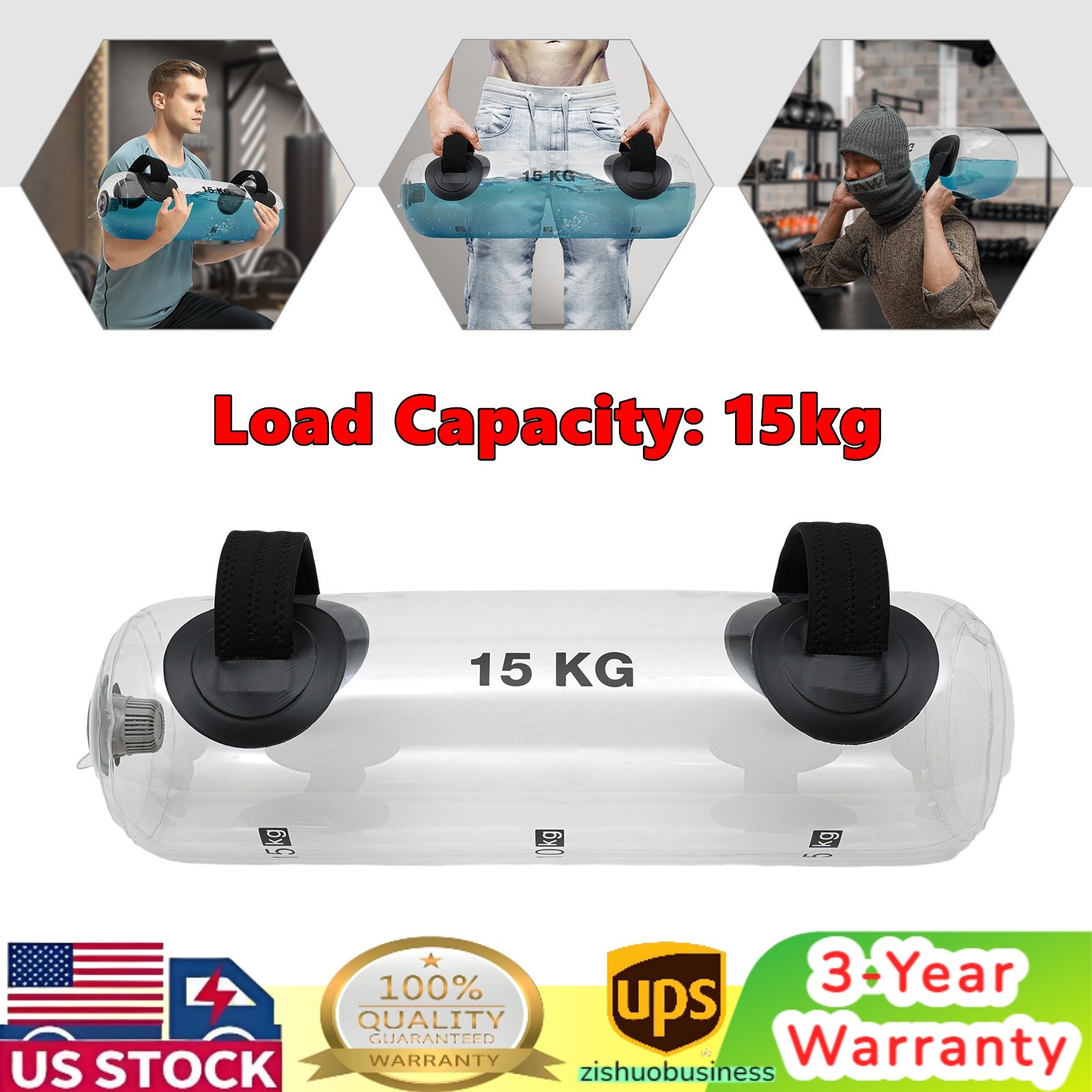 Water Weights Aqua Bag Workout Portable Gym Training Fitness Equipment 33LBS new
