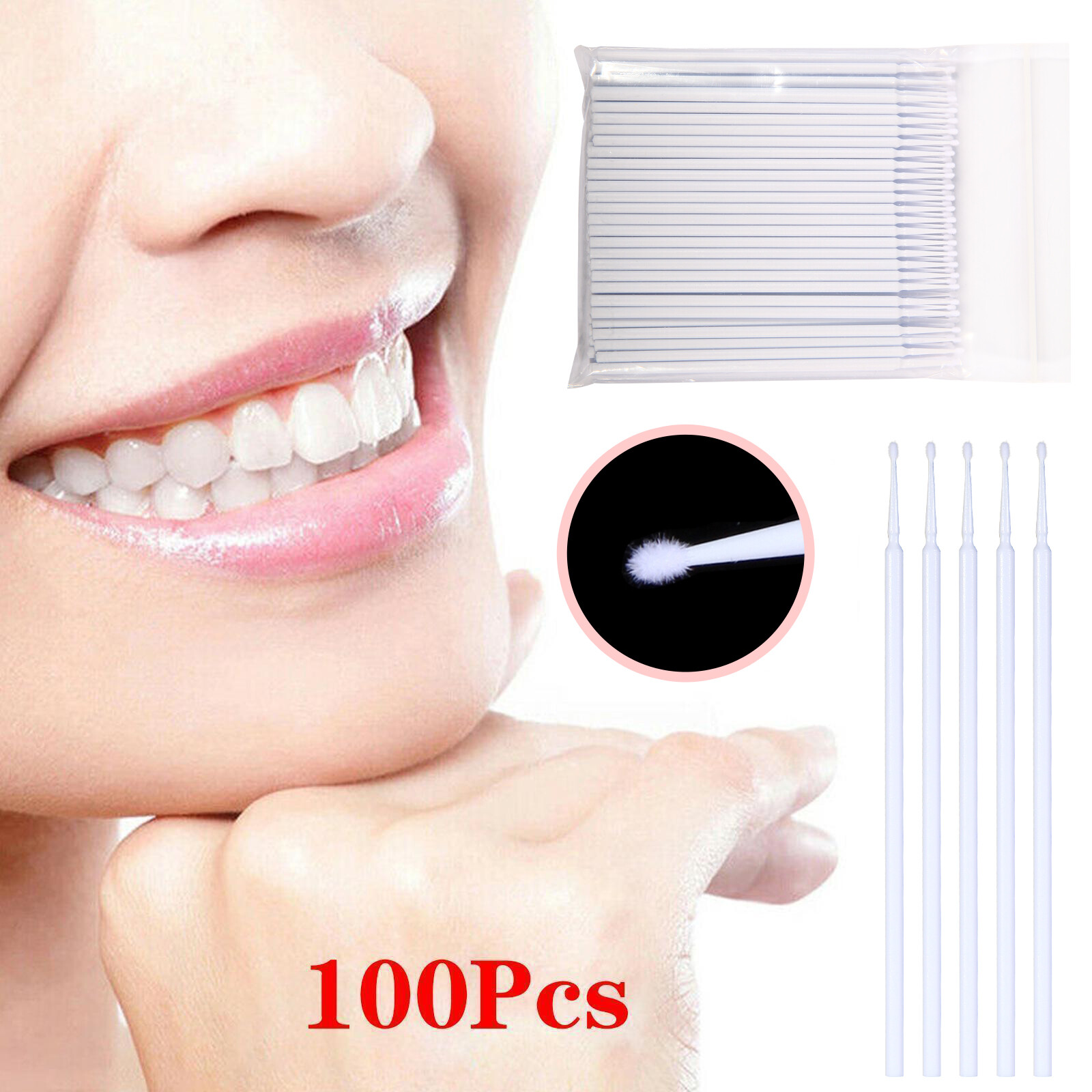 100Pcs Dental Microbrush Disposable Applicators Tips Micro Brush Clean 4Sizes SA