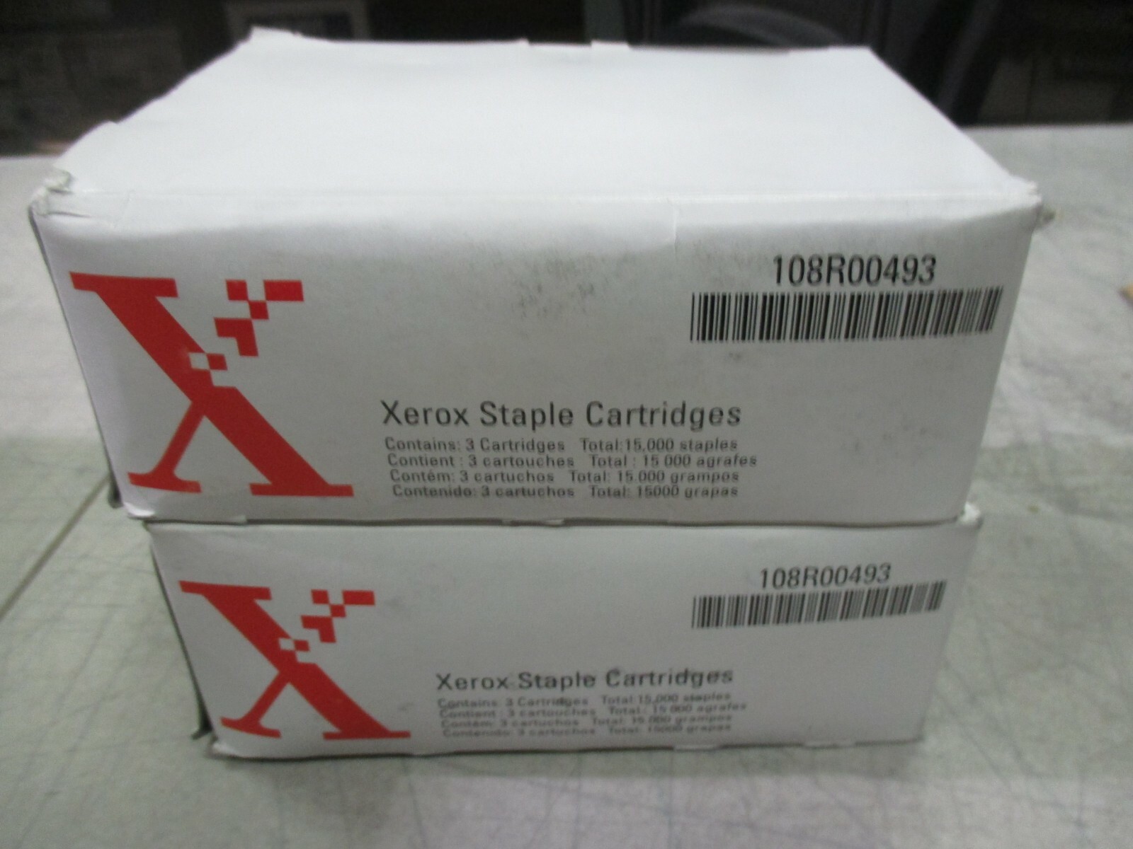 Lot of 2 Xerox 108R00493 Staples - 3 Cartridges, 15,000 Staples NEW IN BOX