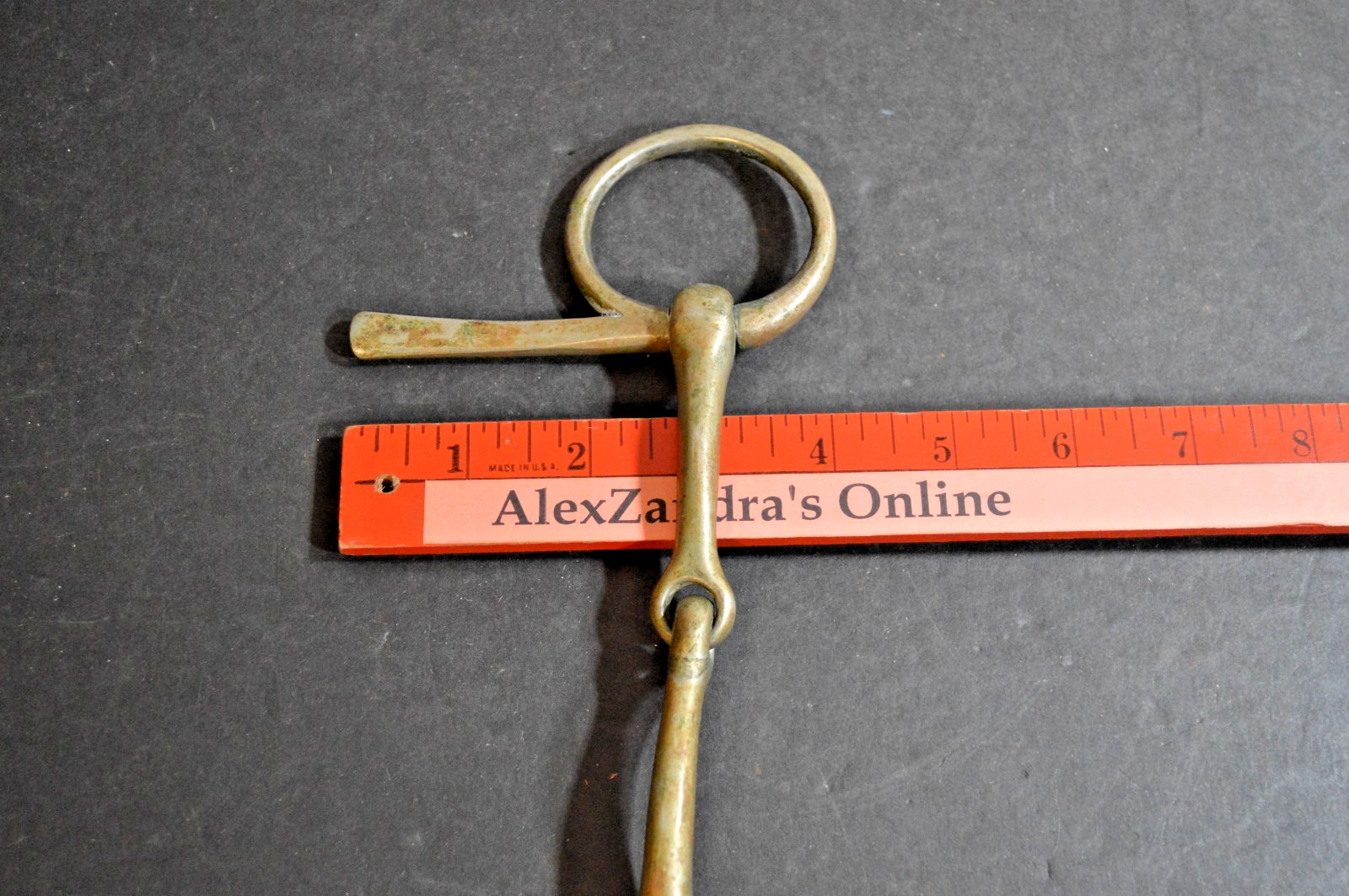 Vintage Horse Unmarked Tack Half Cheek Driving Bit Brass