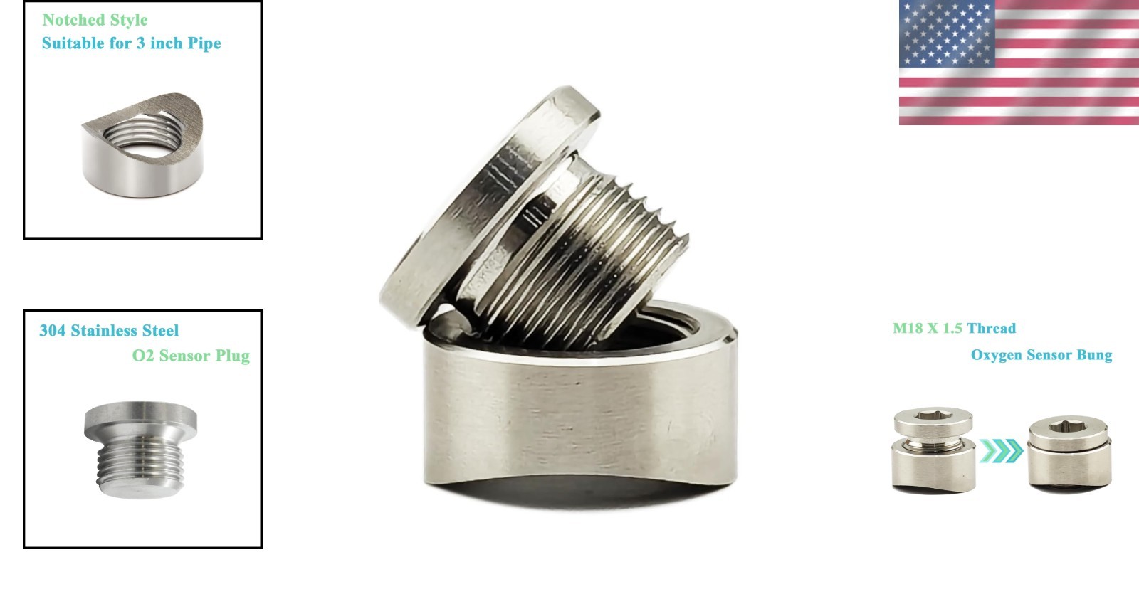 High-Quality O2 Sensor Bung with Plug - Universal Fit for Exhaust Upgrades