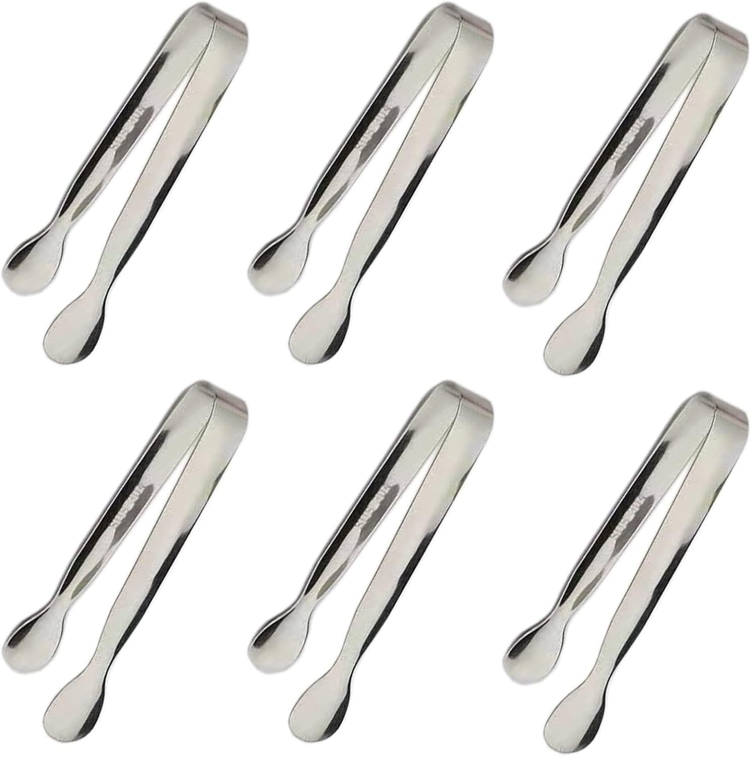 6PCS Ice Tongs Mini Sugar Tongs 4.25Inch Stainless Steel Kitchen Utensils