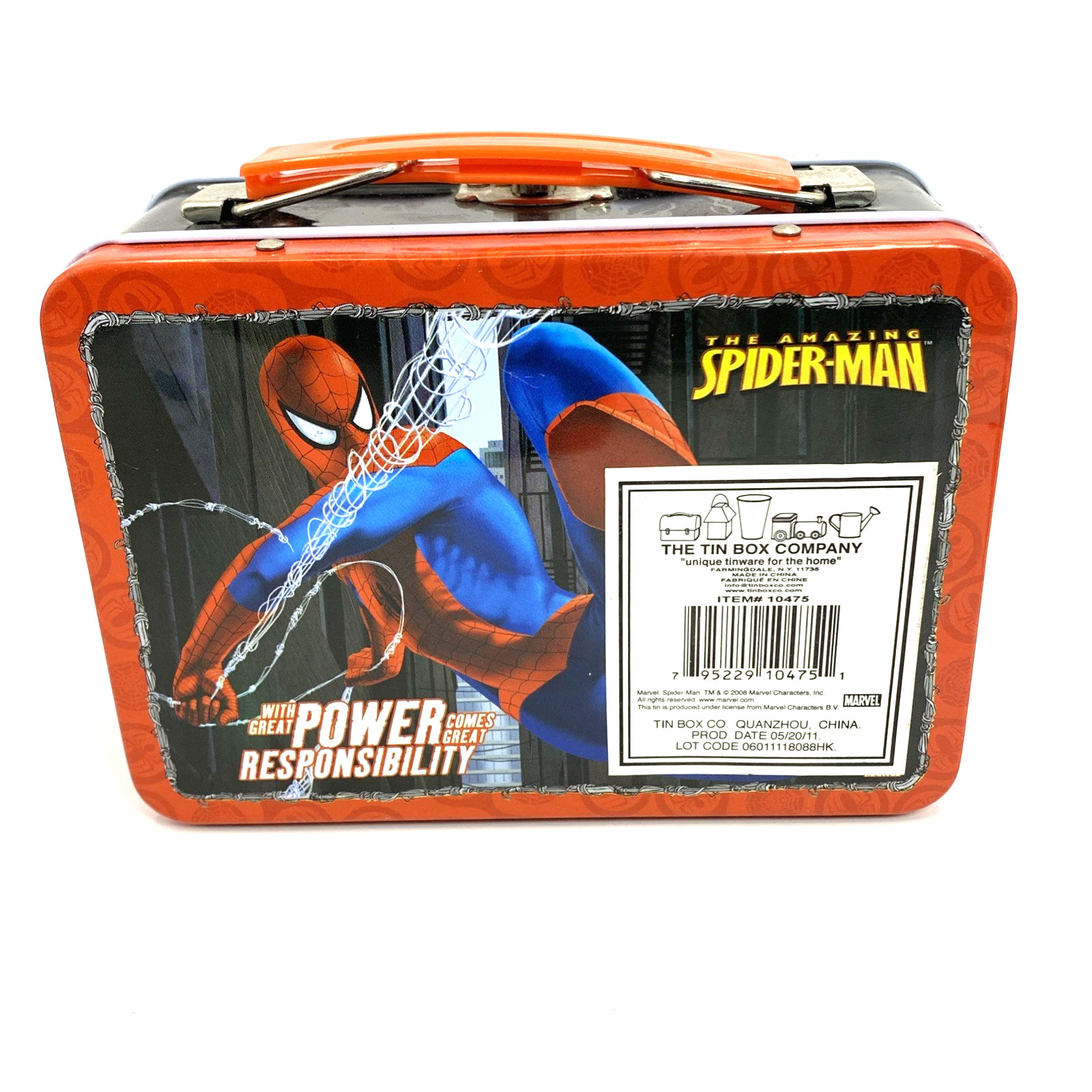 Amazing Spider-Man Mini Tin Mini Lunch Box Power Responsibility Marvel 2008