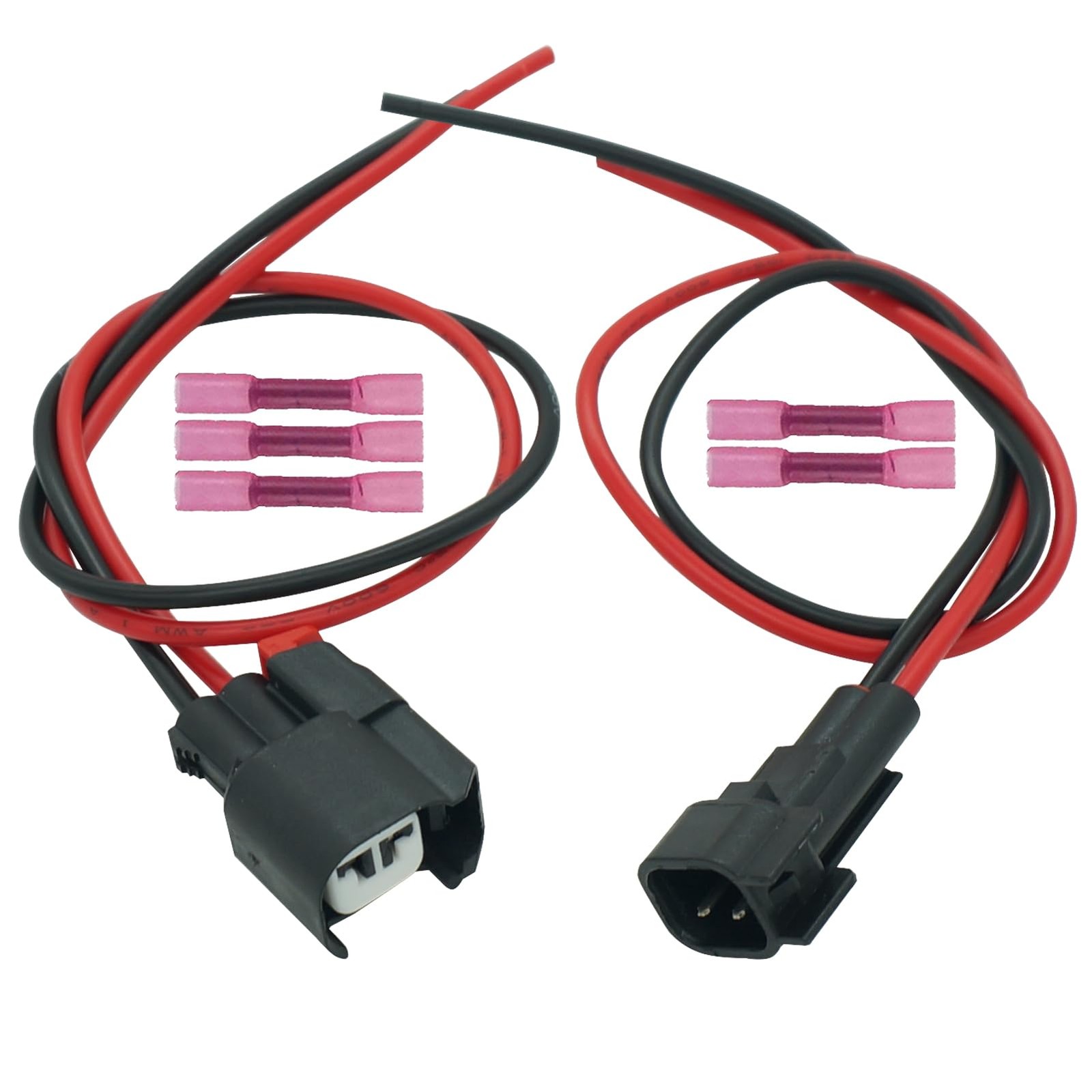 Micarun Set 2 Pins ABS Wheel Speed Sensor Connector Pigtail Harness Plug for ...
