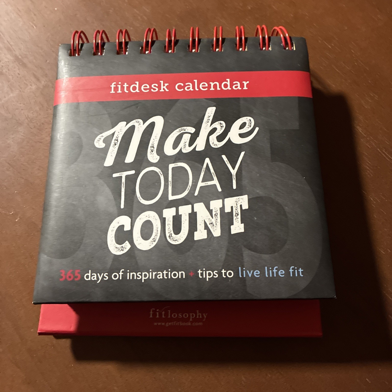 Fitlosophy 'Make Today Count' 365-Day Inspirational Perpetual Desk Calendar, Fit