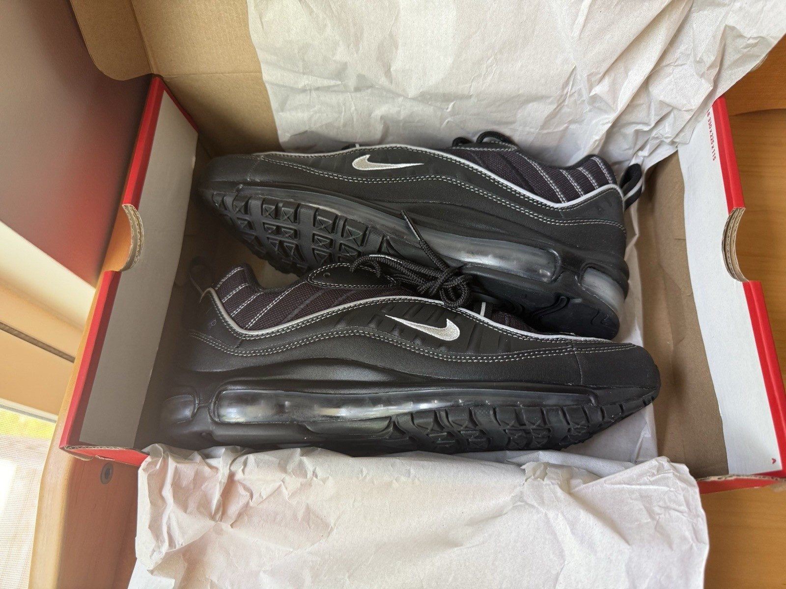 Nike Air Max 98 Black/Metallic Silver Oil Grey Vast Grey 2019 640744-013. Men’s9