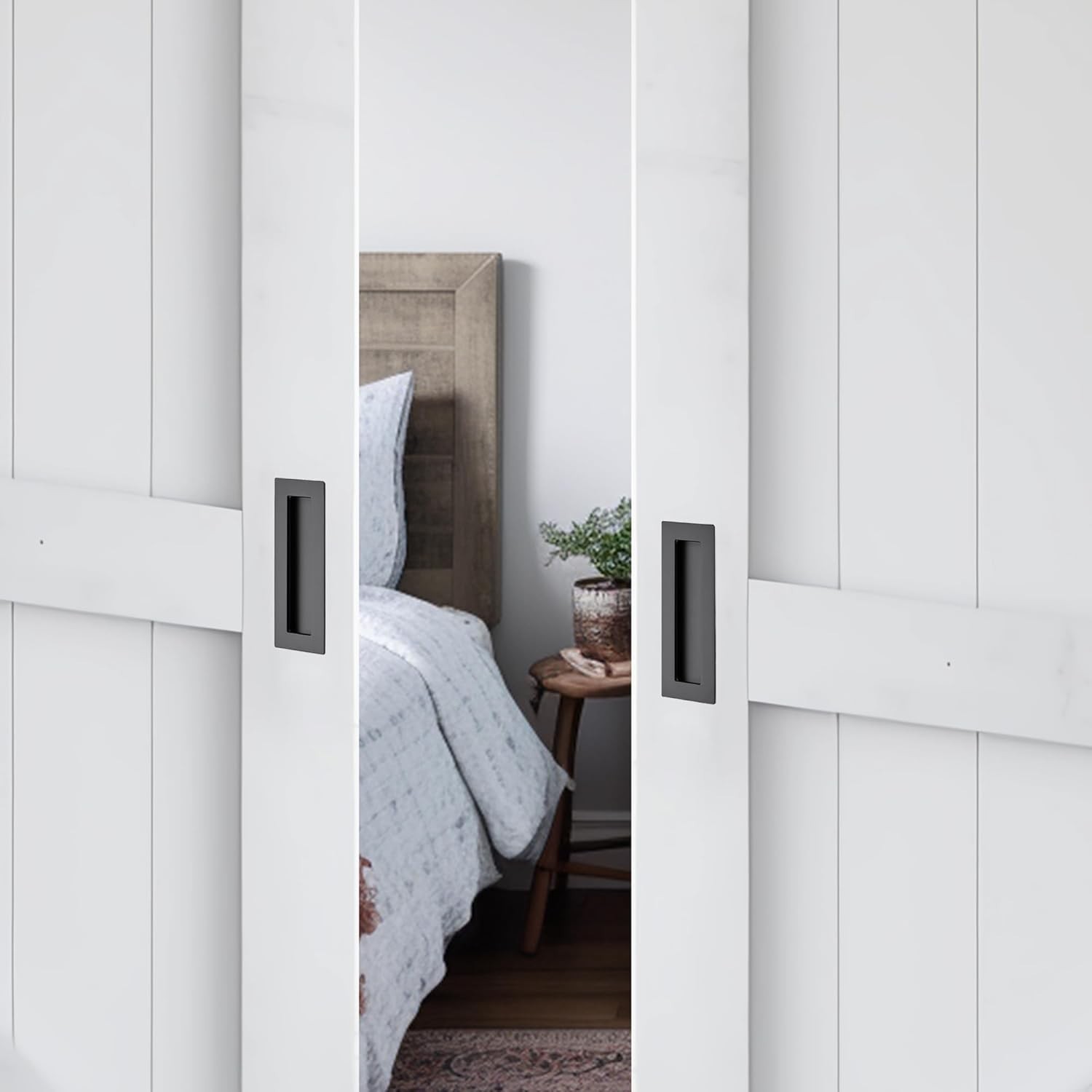 2 Pack Pocket Door Handles Sliding Closet Door Pulls 5.9" Flush Barn Door Pulls