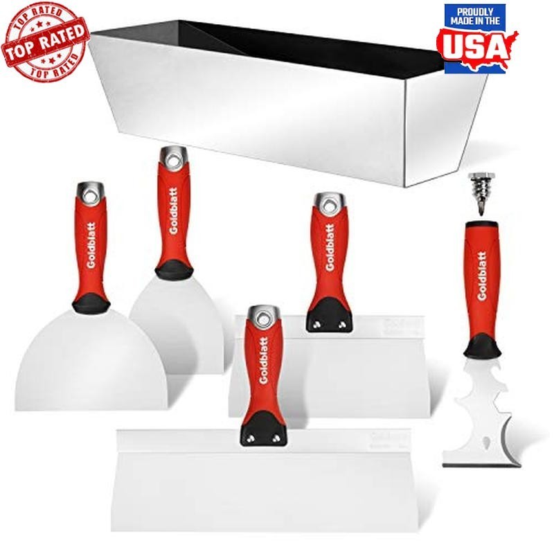 Drywall Hand Tool Kit 6 Piece Joint Knife Taping Knives Paniter Scraper Mud Pan