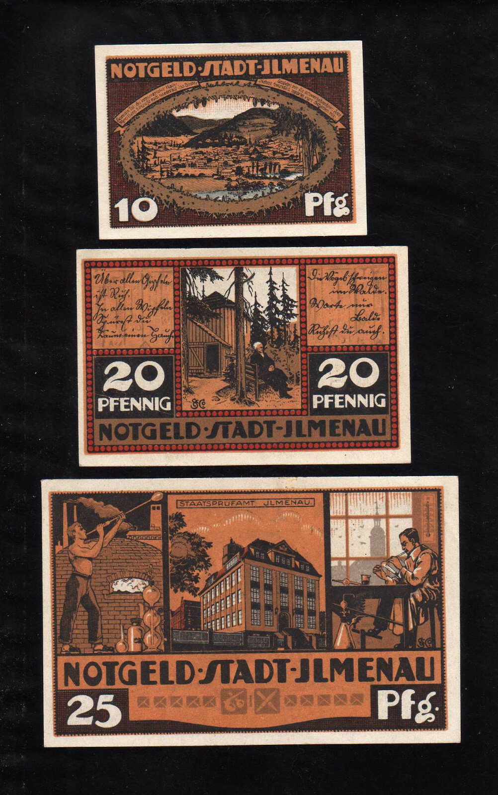 ILMENAU - GERMANY NOTGELD  - 10, 20,  25 PFENNIG
