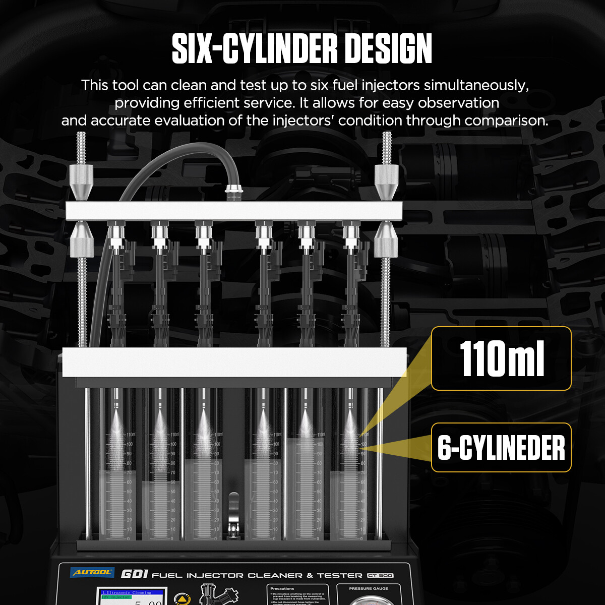 AUTOOL CT500 GDI Injector Tester Cleaner Ultrasonic Petrol Car Cleaning Machine