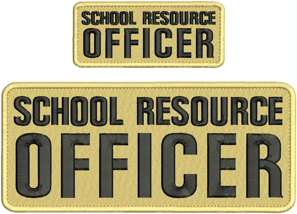 Collectible 2 Embroidery Patch ''School R O '' 4x10 and 2x5 Black On khaki