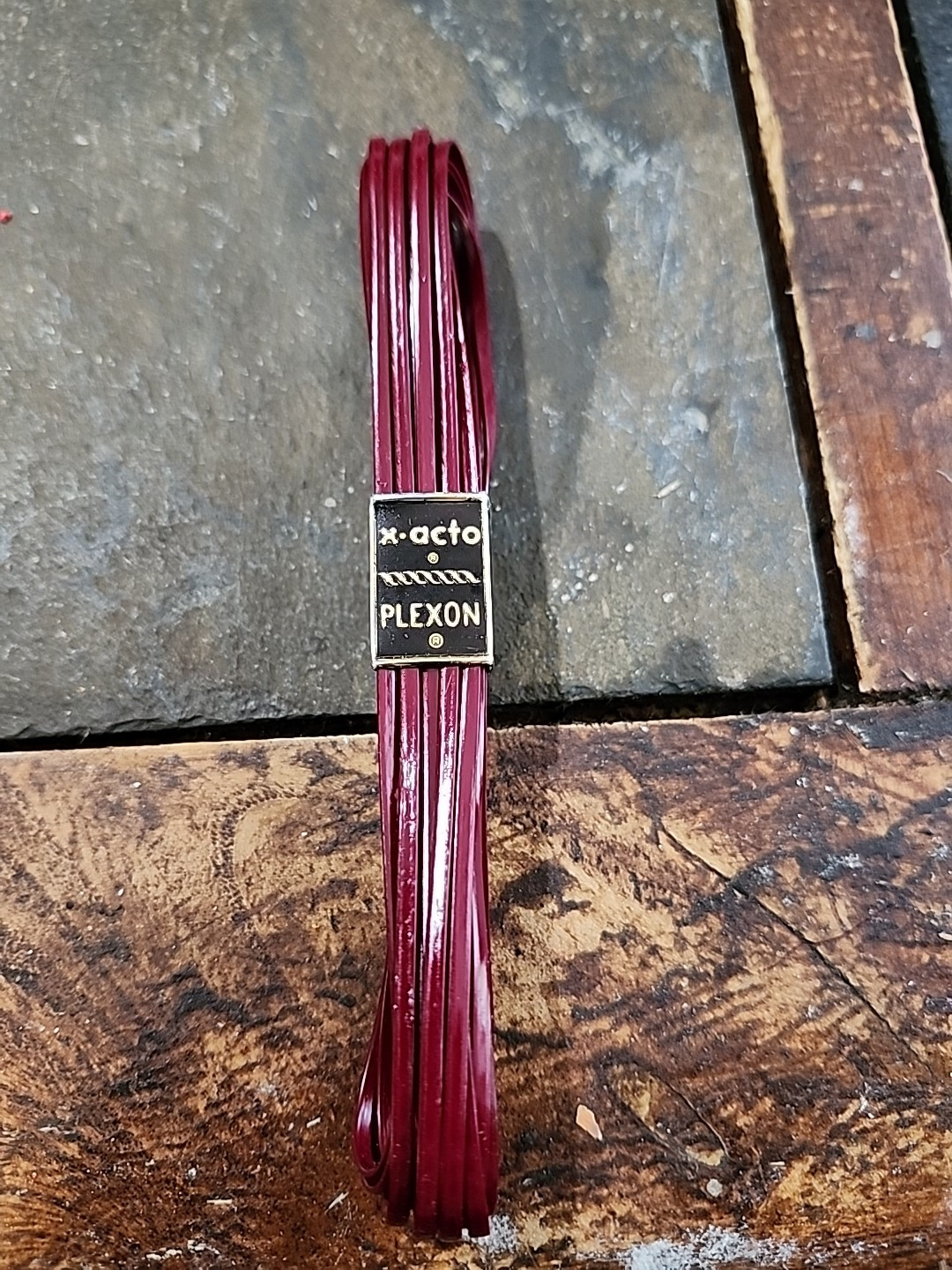 RARE X-ACTO PLEXON LACING 3/32 × 4.5 Yd BRAIDING Vintage USA Made Burgundy