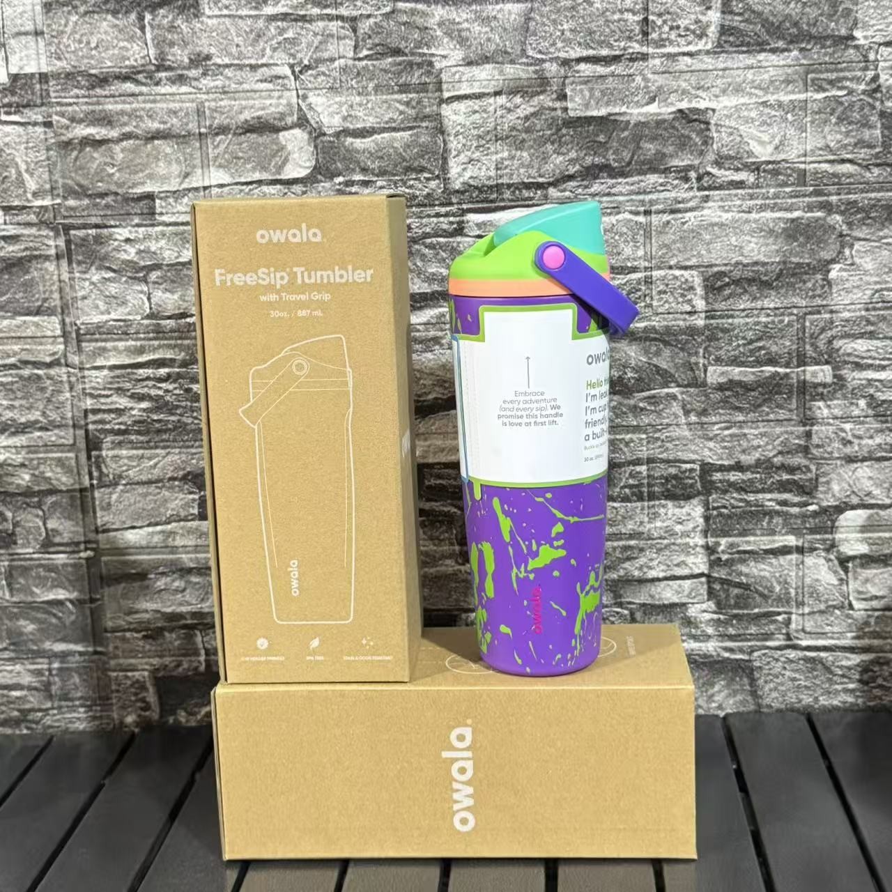 Owala FreeSip Sway Stainless Steel Water Bottle / 30oz / Color: Electric Feel