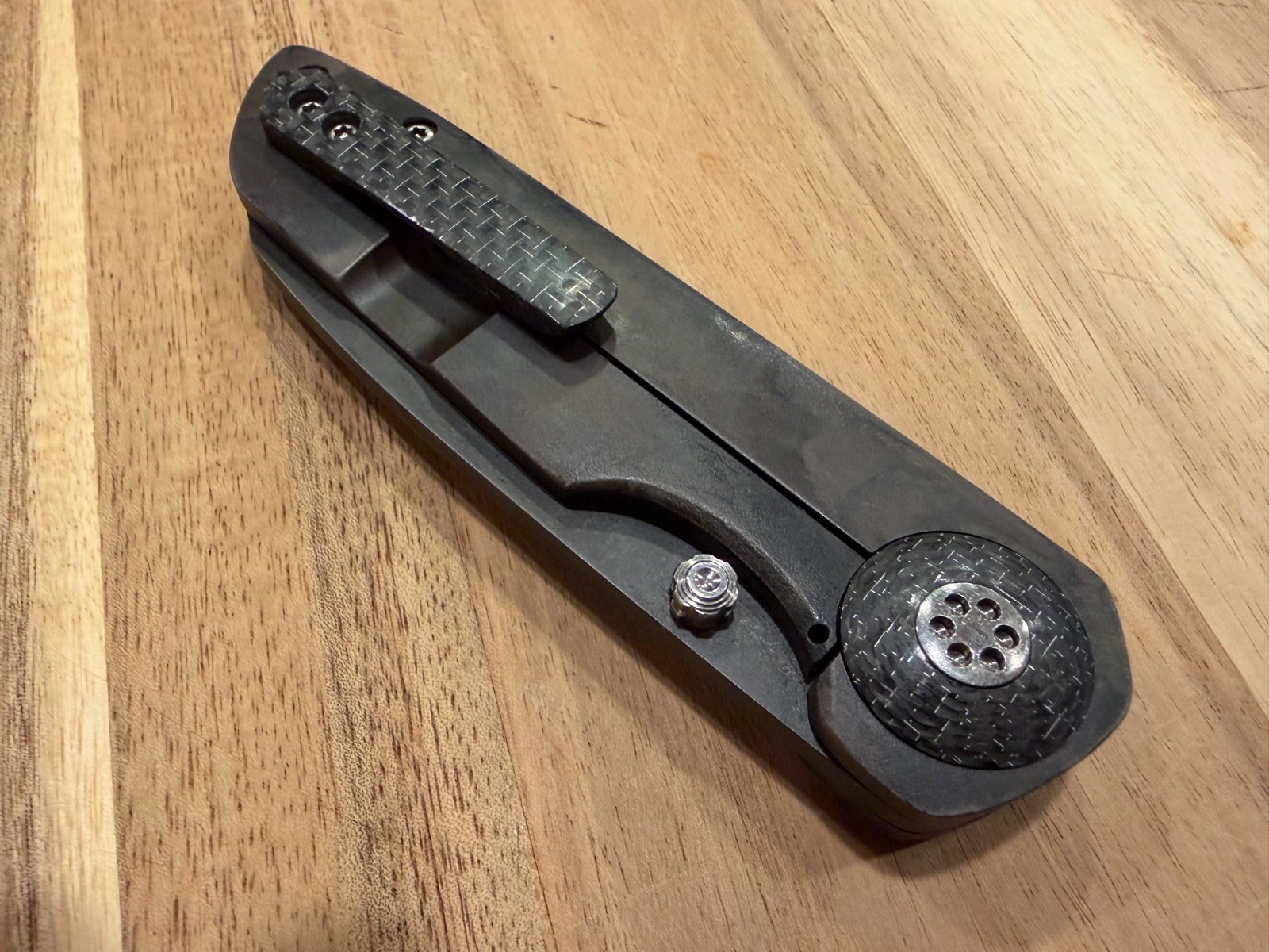 Dustin Driver Defense Nemesis Titanium Framelock Knife 3" 1095 Blade - Custom