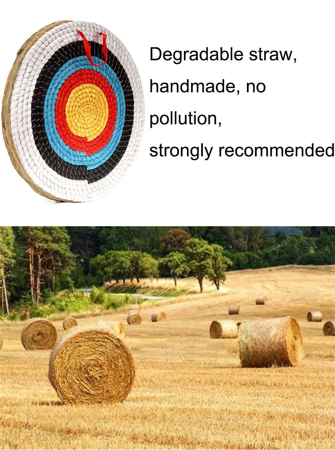 Traditional Solid Straw Round Archery Target for Shooting Bo
