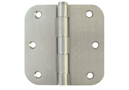 Brushed Satin Nickel 3.5" X 3.5" w 5/8" Radius Door Hinge interior round  US15