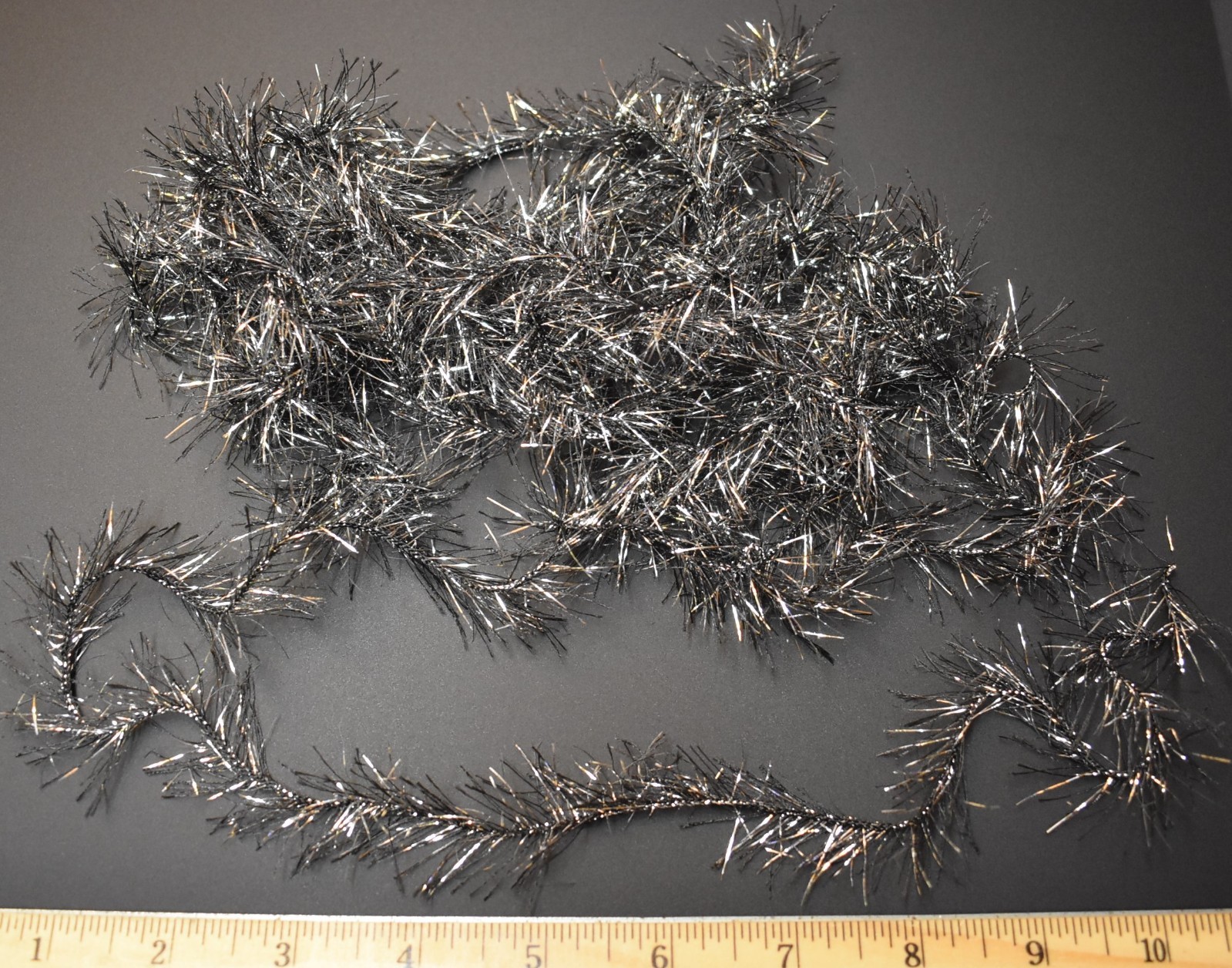 4 Yards BLACK SILVER DAZZLE Crystal Ice Hackle Feather Replacement for Fly Tying
